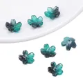 Verlaufsfarbene Kirschblütenperlen aus Glas für DIY-Schmuckherstellung - Kirschblüte / 10 Stück pro Packung (11mm) / Verlauf Dunkelgrün