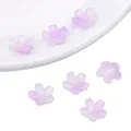 Handgefertigte lila Kirschblüten-Glasperlen für DIY Schmuckherstellung und Bastelarbeiten - Kirschblüte / 10 Stück pro Packung (11mm) / Verlauf Flieder