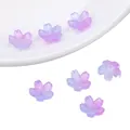 Handgefertigte lila und blaue Glasperlen in Sakura-Form für DIY-Schmuckherstellung - Kirschblüte / 10 Stück pro Packung (11mm) / Verlauf Blau Lila