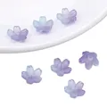 Farbverlaufende Glas-Kirschblütenperlen in Lila und Blau für DIY-Schmuckzubehör - Kirschblüte / 10 Stück pro Packung (11mm) / Verlauf Haze-Blau
