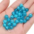 Perles en verre craquelé bleu vif dans la main pour accessoires de bijoux DIY créatifs - Bleu Lumineux (Couleur 23)