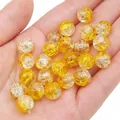 Perles en verre craquelé or et argent pour la fabrication de bijoux DIY et bracelets - Mélange Doré (Couleur 33)