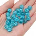Perles en verre craquelé bleu vif pour la création de bracelets et de colliers DIY - Bleu (Couleur 36)