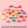Handmade mixed fruit shaped polymer clay beads for DIY jewelry making, 25 pieces pack - Mixed Fruit (#06) / 8-10mm (25 Pieces/Pack)