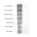 Complete sieraden maken kit met kreeftsluitingen ringetjes en oorhaken in 7-vaks doos - Lobster Clasp + Eye Pin + Earring Hook (7-Grid Box) / Zilverkleurig