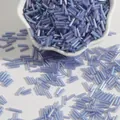 High-quality 2x7mm iridescent lavender purple glass bugle beads for DIY jewelry making - 15g/Pack (Approx. 300 Pcs) / Light Blue