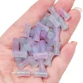 Light purple and blue marbled glass bamboo-joint loose beads for DIY jewelry and hair accessories - Bamboo Shape Gradient Gold Foil Style / 20Pcs/Pack / Violet Blue