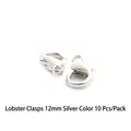 Professional 12mm silver lobster clasp findings for DIY handmade jewelry 10 pieces per pack - 12mm Lobster Clasps (10pcs/Pack) / Silver