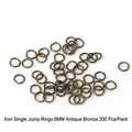 200 pieces of 6mm antique bronze iron open jump rings for DIY jewelry making - 6mm Open Jump Rings (200pcs/Pack) / Antique Bronze