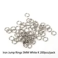 200pcs of 5mm iron open jump rings in white K finish for DIY jewelry making projects - Open Jump Ring / 5mm (200 Pieces/Pack) / White Gold