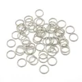 Bulk pack of bright silver-colored metal open jump rings for DIY jewelry making supplies - Open Jump Ring / 6mm / White Gold