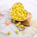 Glänzende gelbe AB-Farbe ABS Perlen Imitation Rundperlen für DIY handgemachten Schmuck - Gelb