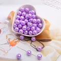 Violette AB-Farbe ABS-Perlenimitationen für die handgefertigte DIY-Schmuckherstellung - Lila