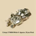 Silver-plated 5x9mm ribbon crimp ends, approx 20 pieces pack for DIY jewelry making projects - 5x9mm Pinch Bails (Approx. 20pcs/Pack) / White Gold