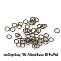 7mm iron antique bronze open jump rings for DIY jewelry making material, 200pcs per pack - 7mm Jump Rings (200pcs/Pack) / Antique Bronze