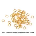 Premium 8mm golden iron open jump rings for DIY jewelry making crafts 200pcs pack - Jump Rings / 8mm / Gold