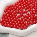 Perles rondes en acrylique rouge plein sans trou pour la création de bijoux DIY - Diamètre 4mm 30g (Env. 800 Pièces) / Rouge
