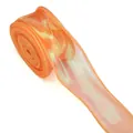 4cm orange iridescent wavy fishtail yarn ribbon for elegant gift and floral wrapping - 1 Yard/Pack / Vibrant Orange