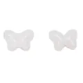 Perles papillon en verre blanc translucide 10x14mm pour la création de bijoux DIY - 10 Pièces/Paquet (14x10mm) / Blanc Solide
