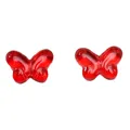 Perles papillon en verre rouge transparent 10*14mm pour la fabrication de bijoux DIY - 10 Pièces/Paquet (14x10mm) / Rouge