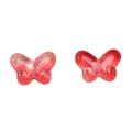 Paire de perles papillon en verre rouge transparent 10x14mm pour bijoux artisanaux - 10 Pièces/Paquet (14x10mm) / Corail