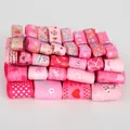 Assorted set of multi-pattern pink grosgrain ribbons for gift wrapping and DIY crafts - 12 Yards/Pack / Pink