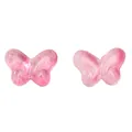 Lot de deux perles papillon en verre transparent rose 10x14mm pour bijoux DIY - 10 Pièces/Paquet (14x10mm) / Rouge Clair