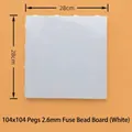 White 104x104 pegs 2.6mm fuse bead pegboard for DIY crafts and handmade accessories. - 2.0mm Long Peg Style / 104 Pegs (28x28cm) / White