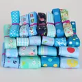 Blue assorted patterns 10-25mm grosgrain ribbon rolls for gift wrapping and DIY crafts - 12 Yards/Pack / Blue Color Series