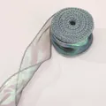 Iridescent 4cm wavy fishtail organza ribbon for floral and gift packaging decoration. - Green
