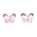 Perles papillon en verre translucide rose 10x14mm pour la fabrication de bijoux DIY - 10 Pièces/Paquet (14x10mm) / Rouge Translucide