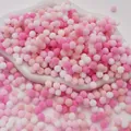 Soft pink and white polyester pom-poms for children's DIY handmade craft projects - Pink Series / 0.8cm (200 Pieces/Pack)