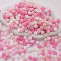 Small colorful pink and white polyester pom poms for kindergarten DIY handmade crafts decoration - Pink Series / 1cm (200 Pieces/Pack)