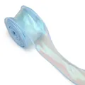 4cm iridescent wavy organza ribbon in light blue for floral gift wrapping and DIY bows - Sky Blue