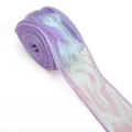 Elegant 4cm wide iridescent purple fishtail organza ribbon for DIY floral gift wrapping - Dreamy Purple