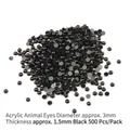 3mm μαύρα ακρυλικά μάτια ζώων flatback χάντρες για χειροτεχνίες DIY, πακέτο 500 τεμάχια - Μαύρα Ημικυκλικά Μάτια Ζώων / Μέγεθος 3mm 500 Τεμάχια/Πακέτο