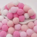 Soft colorful polyester pompoms in pink and white for DIY crafts and decor - Pink Series / 3cm (20 Pieces/Pack)