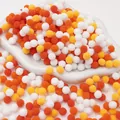 Soft colorful polyester pom poms in orange, white and yellow for DIY handcrafts - Orange Series / 1cm (200 Pieces/Pack)
