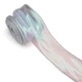 4cm iridescent wave chiffon ribbon for flower and gift wrapping. - Shell Silver