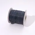 Dunkelgraue runde gewachste Schnur aus Korea für handgefertigte DIY-Armbänder und Halsketten - 0.5mm / 10 Meter / Dunkelgrau