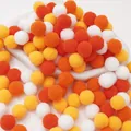 Assorted orange yellow and white high-elastic polyester pompoms for DIY nursery crafts - Orange Series / 2cm (50 Pieces/Pack)