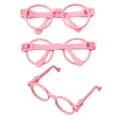Small pink round resin glasses charms for DIY handmade crafts and doll accessories - 10 Pieces/Pack (65*25mm) / Pink