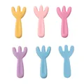 Set of six pastel resin fork charms for DIY craft accessories in vibrant colors - 10 Pieces/Pack (25*12mm) / Multicolor