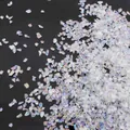 Irregular AB iridescent aurora glass crushed stones for DIY jewelry and nail art - 10g Pack / White
