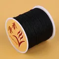 Spool of black #72 jade thread cord with 0.8mm thickness for DIY jewelry braiding projects - 0.8mm (1 Piece) / Black (Approx 45m)