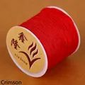 Spool of 0.8mm bright red braided jade cord for DIY jewelry making and bracelets. - 0.8mm (1 Piece) / Bright Red (Approx 45m)