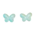 Lot de perles papillon en verre bleu clair transparent avec trou pour création de bijoux - 10 Pièces/Paquet (14x10mm) / Cyan