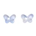 Deux perles papillon en verre bleu clair transparent pour la création de bijoux DIY - 10 Pièces/Paquet (14x10mm) / Bleu