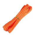 Orange grosgrain ribbon with white stitched edges for DIY gift wrapping and crafts. - Orange Red