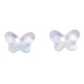 Perles papillon en verre irisé 10x14mm pour création de bijoux DIY - 10 Pièces/Paquet (14x10mm) / Bleu Violet Clair